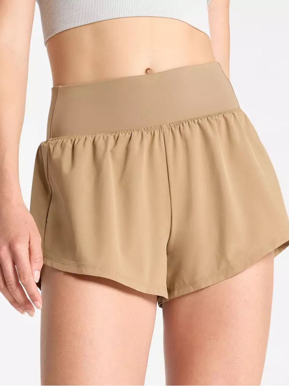 DSG Women's High-Waist Athletic Shorts in Tan